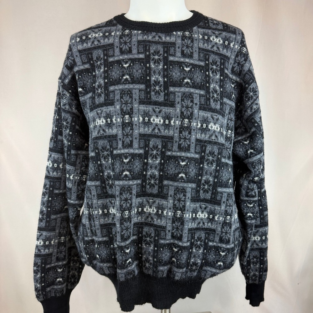 Vintage TRICOTS 90s Mens|XL|Merino Wool Knit Sweater Ski Grandpa Nordic Xmas